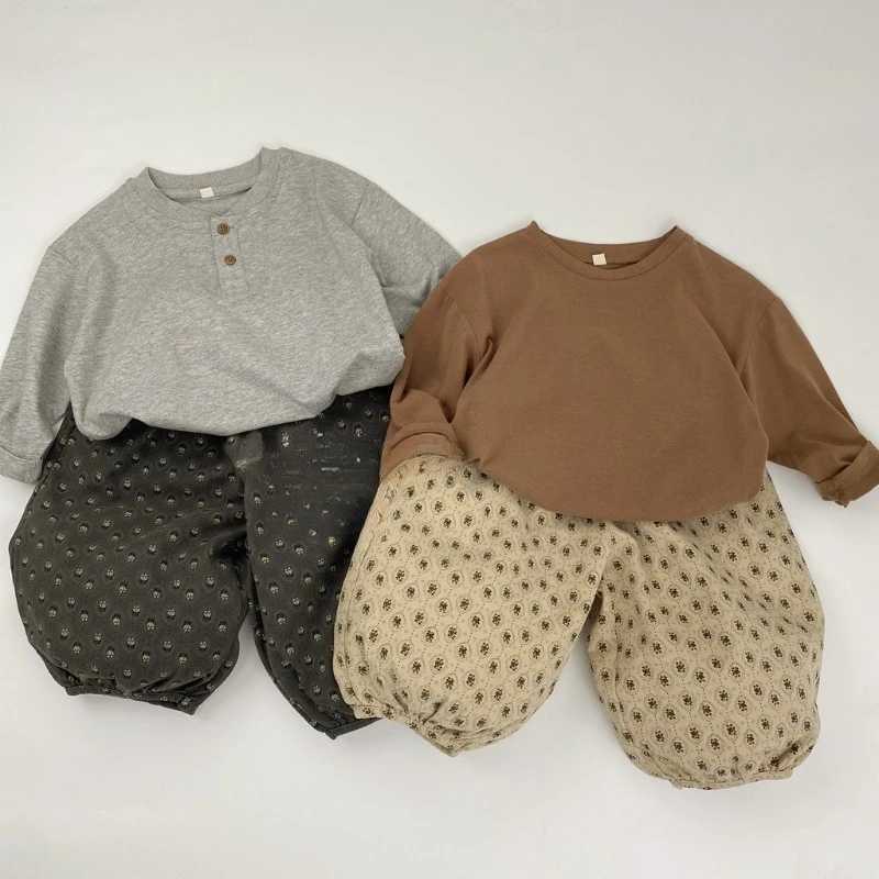 Girls Pants 2025 Autumn New Collection Forest Style Small Floral Lantern Pants with Drawstring Cuffs Stylish PantsT251027
