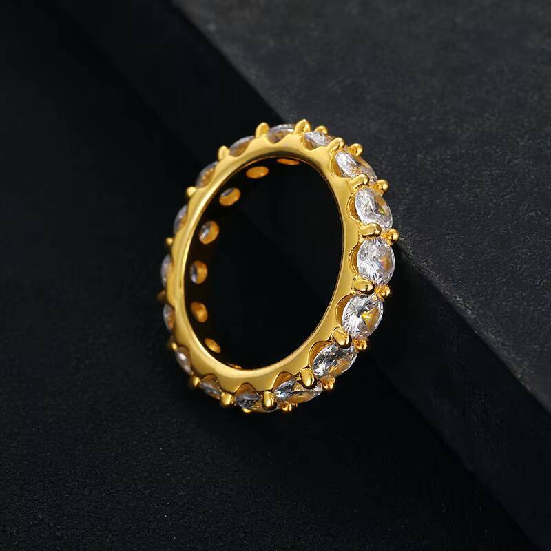 Fine Jewelry Couple Gift 925 Sterling Silver 1 Row 4mm 5mm 65mm VVS Moissanite Diamond Finger Ring With Certificate