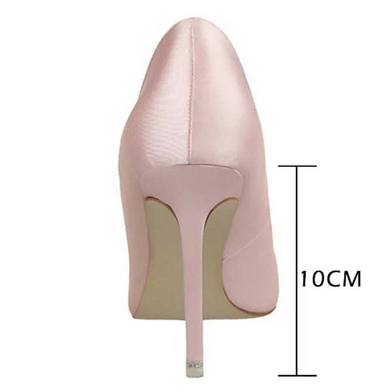 CINESSD Sier Gray Black Women Bridal Wedding Shoes Faux Silk Satin Rhine Crystal Shallow Woman Pumps Stiletto High HeelXJ251027