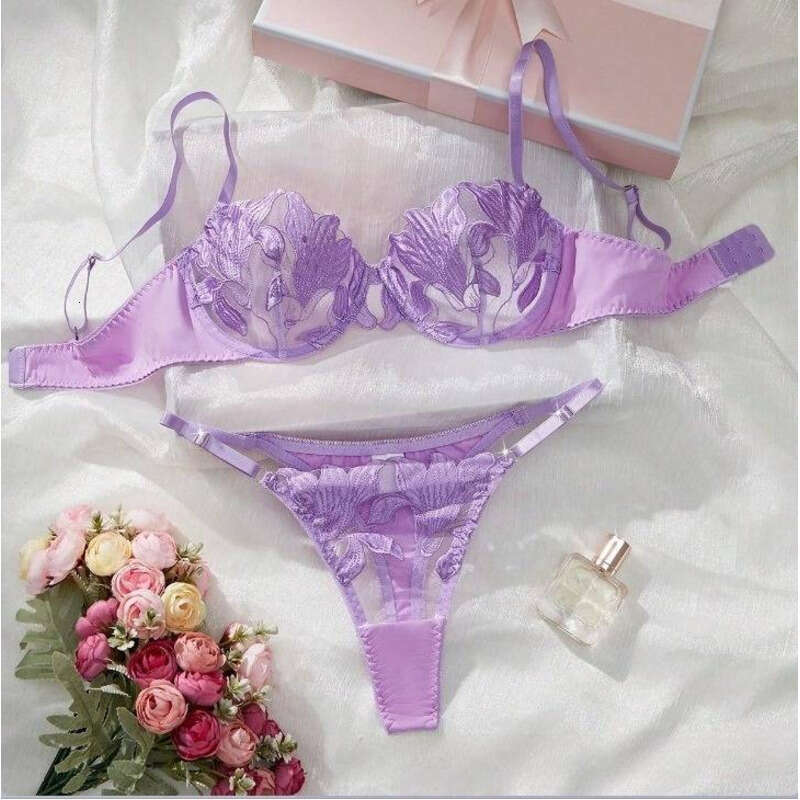 Lace Sexy Lingerie Women S Intimates Underwired Ultra Thin Bra Set Gathers Big Breasts To Show Small Transparent Lace Princess Sexy Lingeri