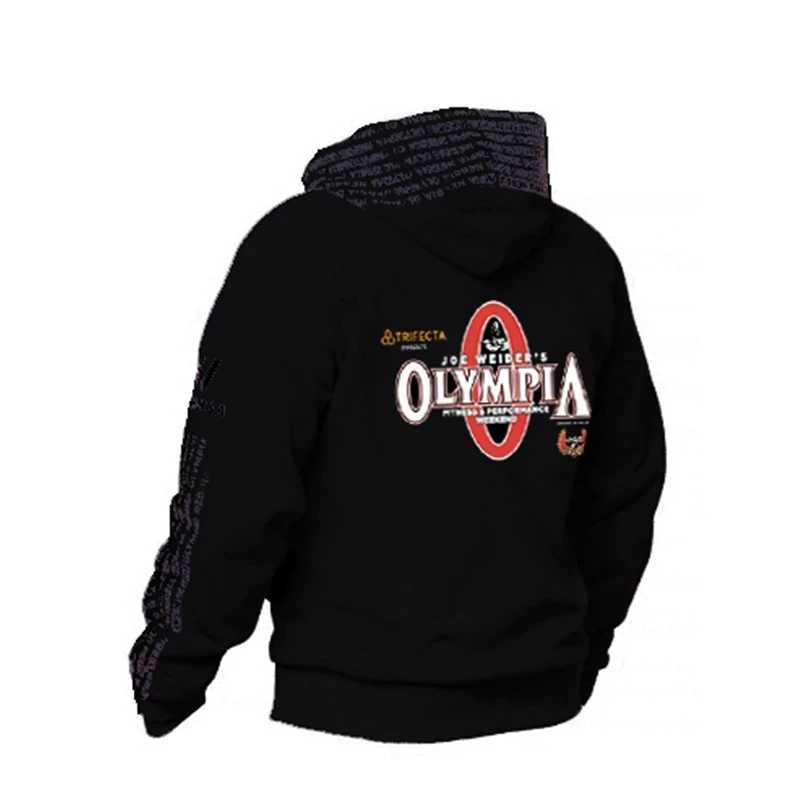 2023 New OLYMPIA Men Gyms Hoodies Gyms Fitness Bodybuilding Sweatshirt Pullover Sportswear Male Workout Hooded Jacket Clothing W251027
