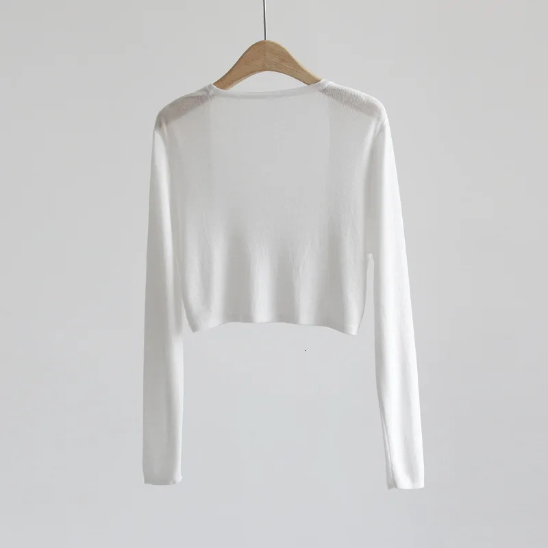 Sun Protection Knit Cardigan Womens Thin Coat Ice Silk Outerwear Coverup Shawl Air Conditioning Shirt Summer 251027