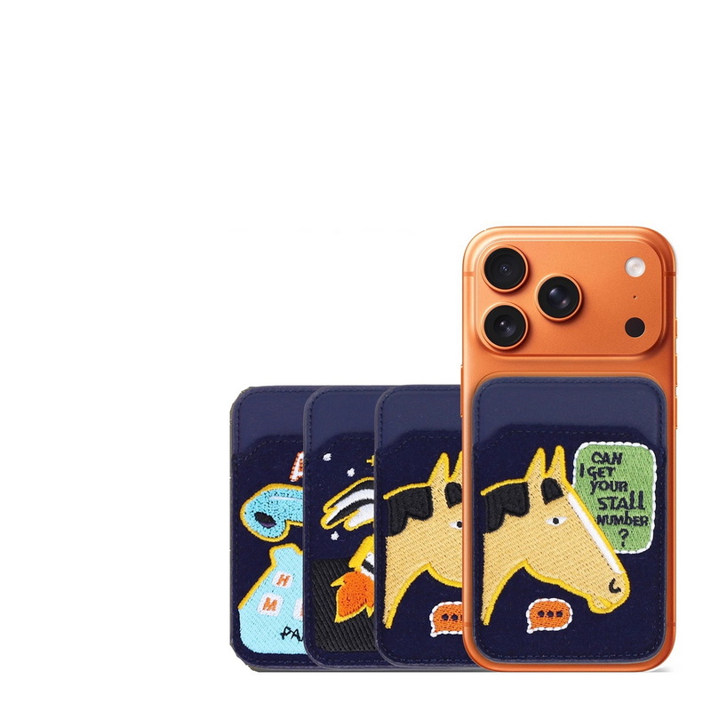 Leather Holder MagSafe Magnetic Credit Card Protective Case Anti-lost Mobile Phone Storage Bag DH16