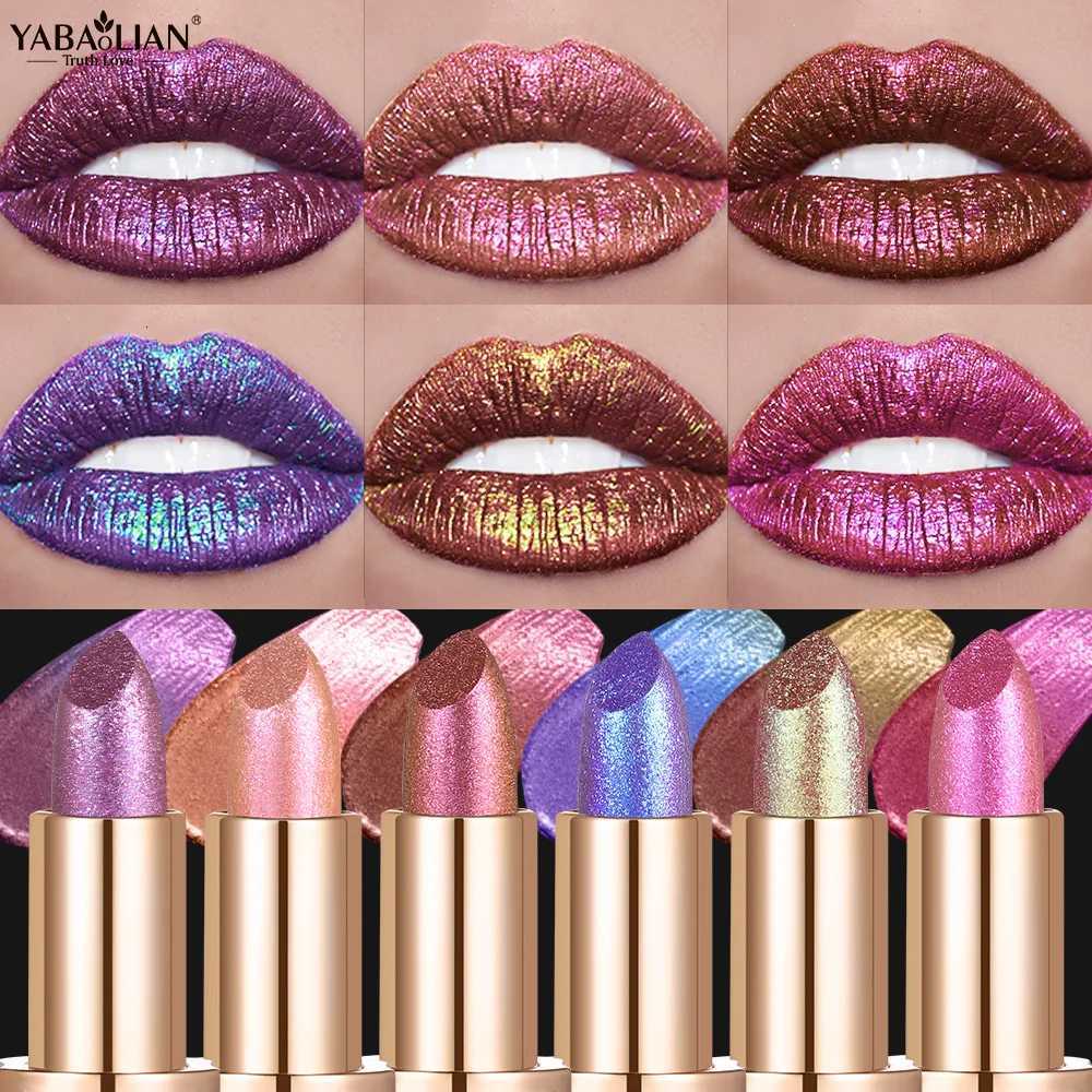 Metallic Violet Chameleon Lipstick Color Changing Matte Glitter Diamond Lipstick Waterproof Pearl Shine Lip Gloss Sexy Makeup W251027
