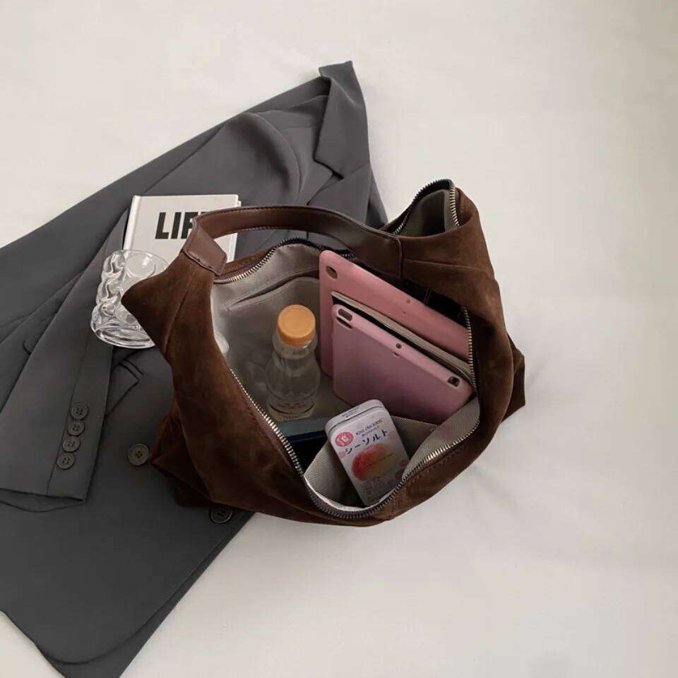 Designer Luxury Winter Soft Suede Leather Shoulder Hobos Handbags Women Bags Designer Underarm Commuter Travel Hand Bag Tote