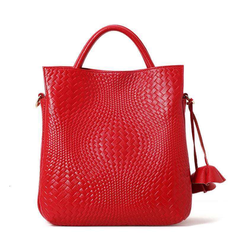 Aidrani Genuine Leather Fashion Women's Handbag Large Capacity Weaving Patterns 100% Soft Cowhide Bag