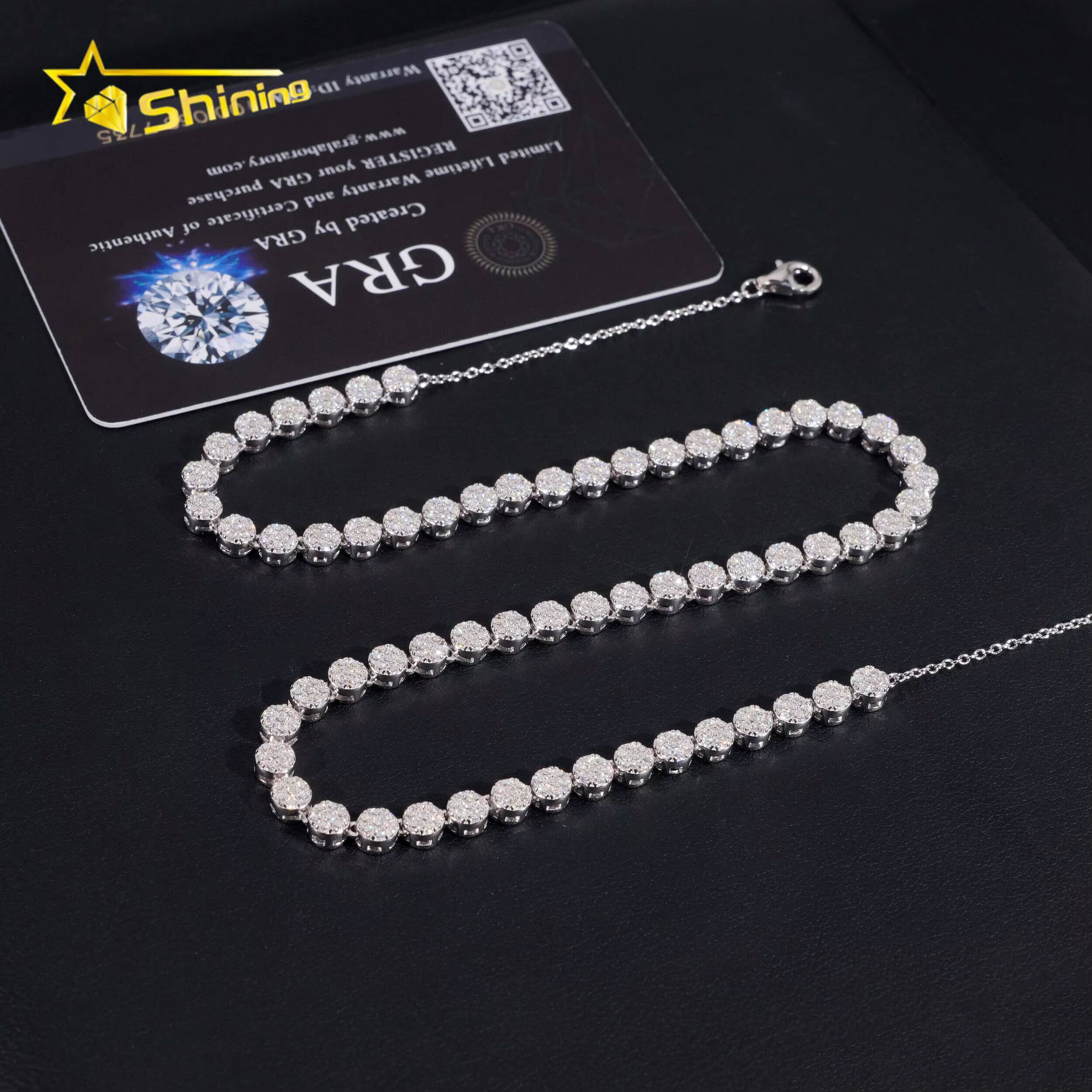 Fine Jewelry Ladies Necklace Men Women 925 Silver 44MM Width Moissanite Tennis Necklace Custom Hip Hop Iced Out Necklaces