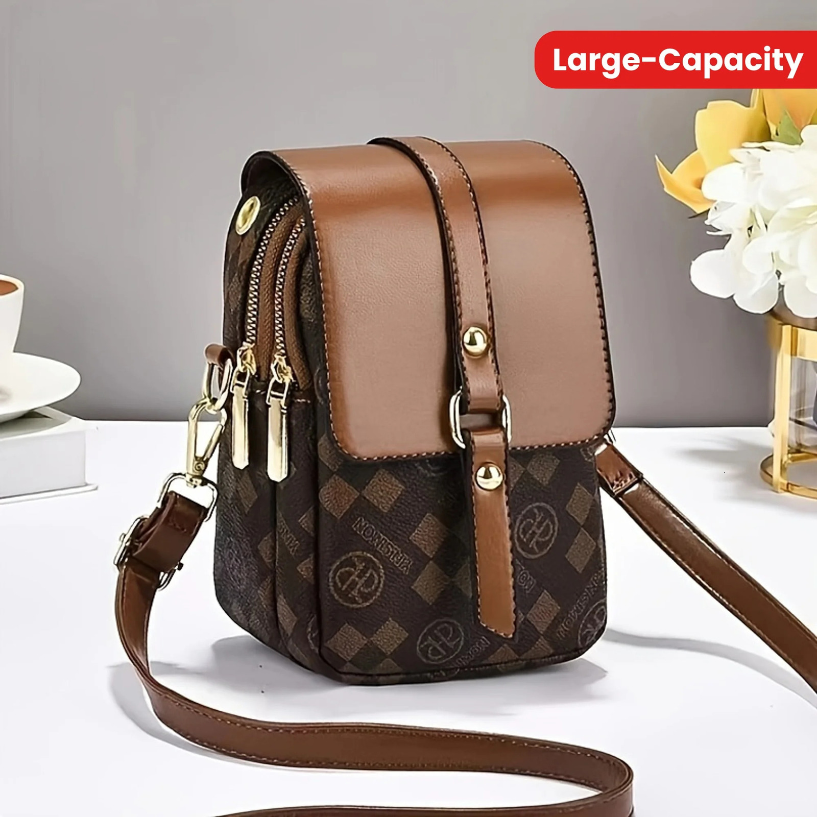 Retro Multi Layer Phone Small Bag Fashion Lightweight Single Shoulder Crossbody Bag for Women Purse Travel Everyday Use 251027