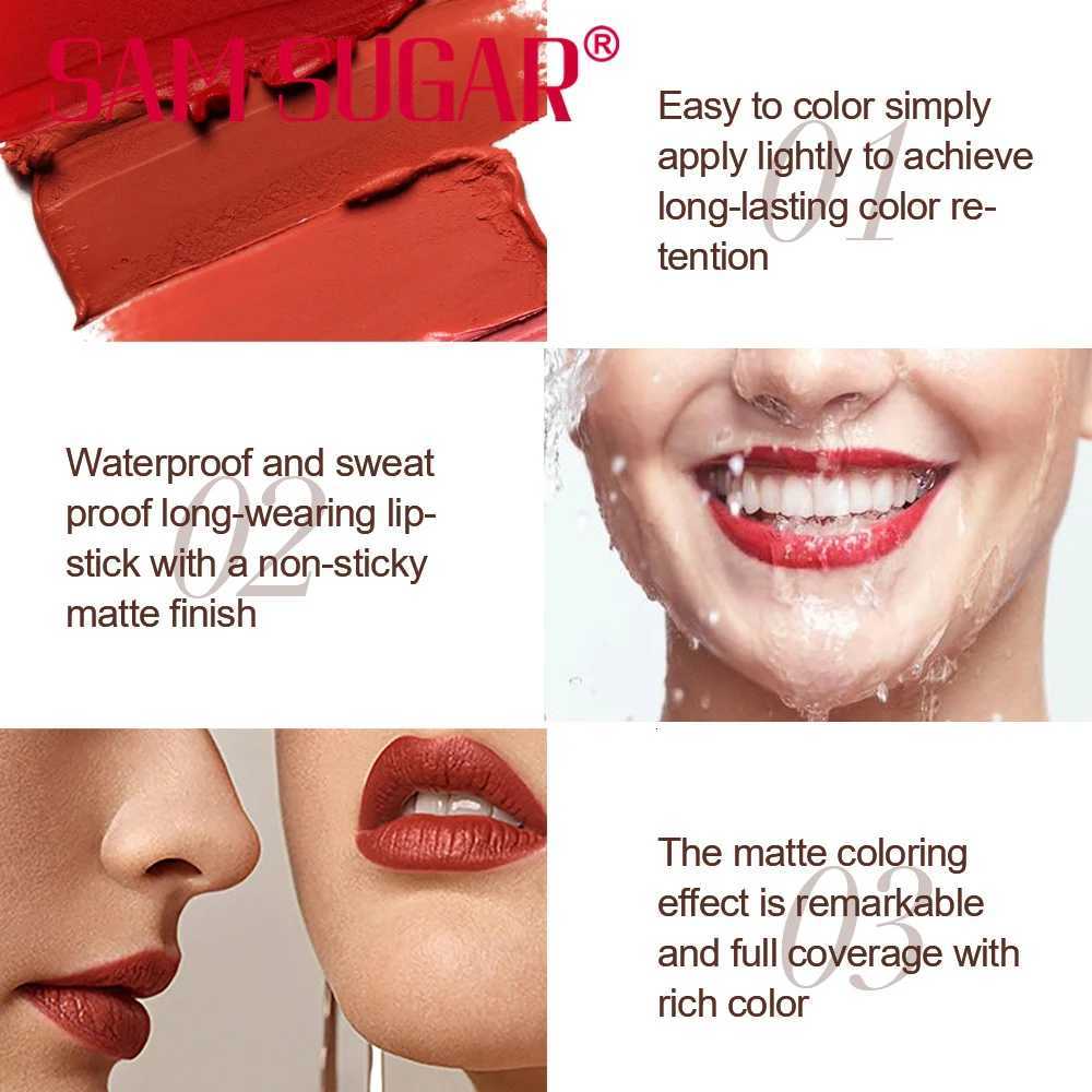 6Color Waterproof Lipstick Pen Velvet Matte LongLasting with Angled Rotating Design for Smooth Moisturized Lips W251027