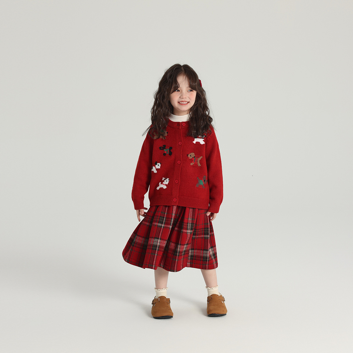 New hot selling children's clothing, animal jacquard knitted cardigan, autumn and winter girls' sweater, cute and fashionable top