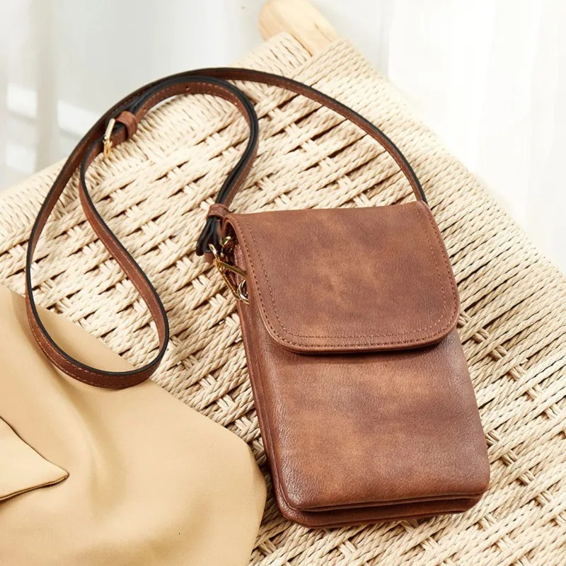 Fashion Women Crossbody Bag PU Leather Mobile Phone Purse Bags Solid Flap Messenger Bag Small Female Shoulder Handbag for Women 251027