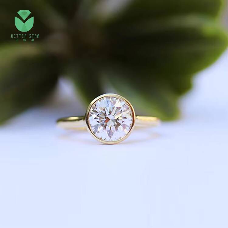 Custom Design Blue Color Round Shape Diamond Engagement Ring GIA IGI Certified HPHT Lab Diamond Rings Diamond Ring for Women