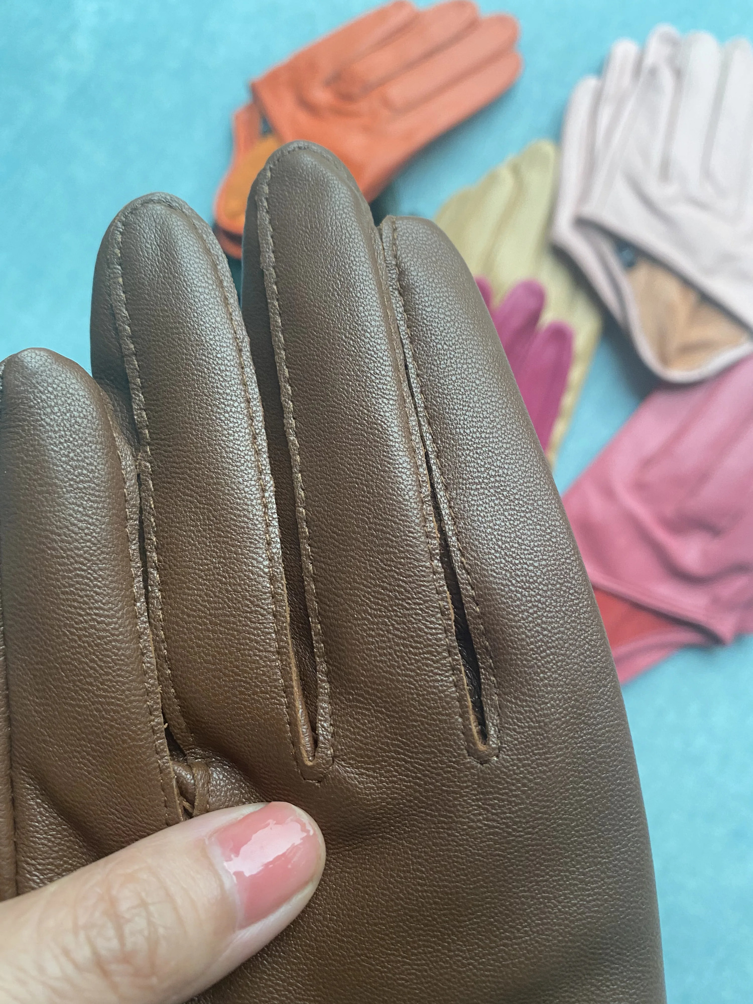 Autumn and winter womens short n sheepskin gloves thin genuine leather gloves half palm black glove 8 colors R025 251021