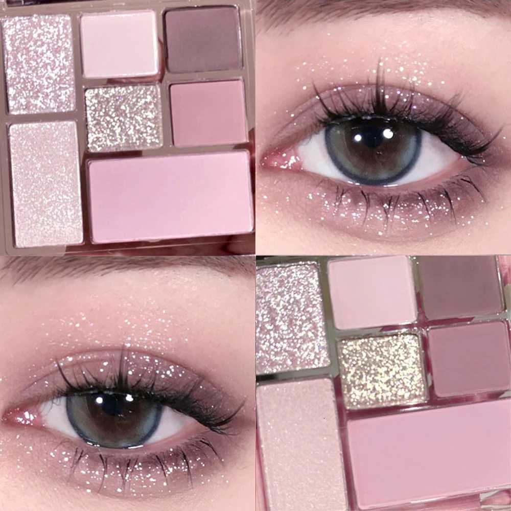 Sevencolor eyeshadow palette in earth tones with shimmer glitter matte and pearl finishes waterproof and playfulXJ251027