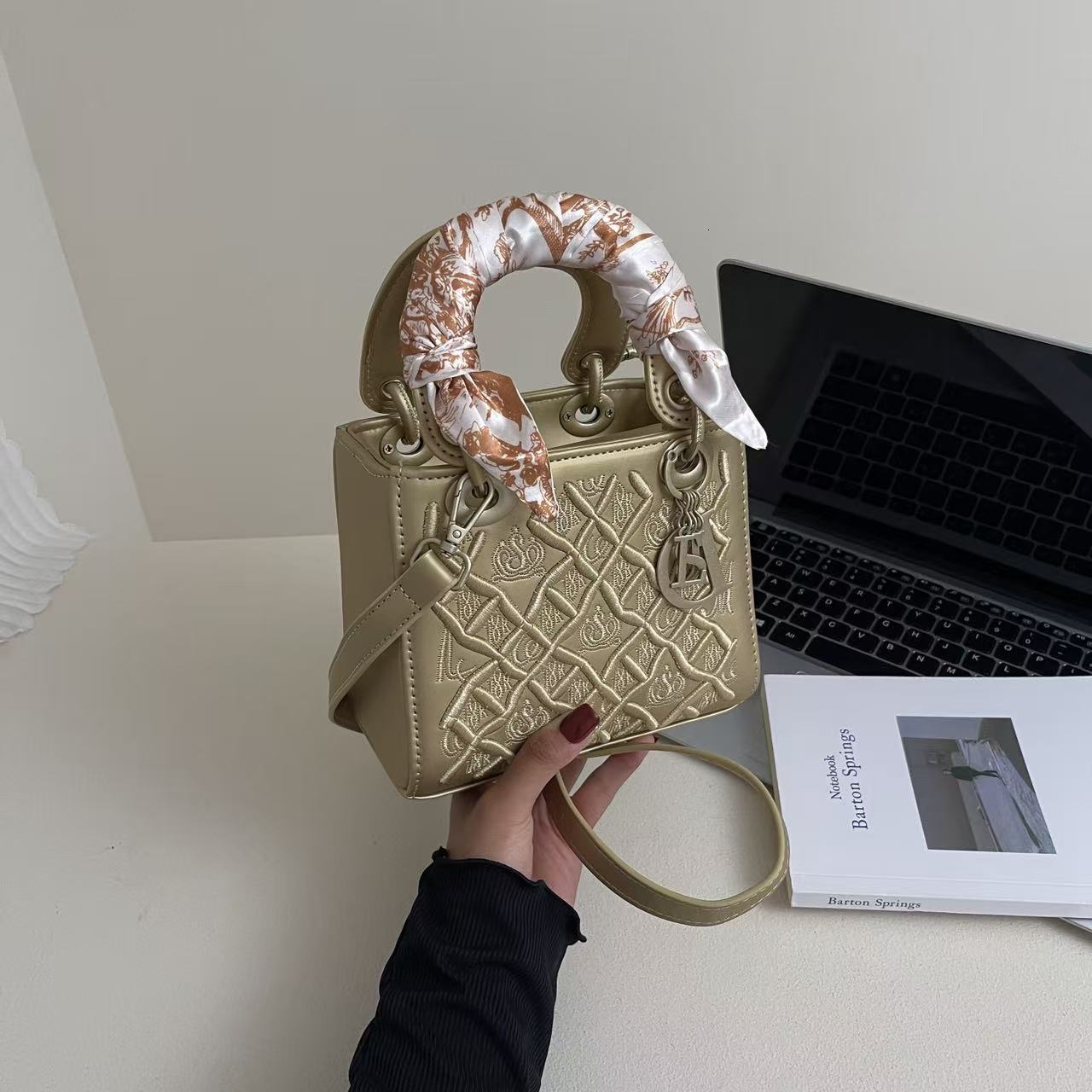 Free shipping designer bag Heavy Embroidery Versatile Bag New Fashion Scarf Handbag Women High-end Single Shoulder Crossbody Bag