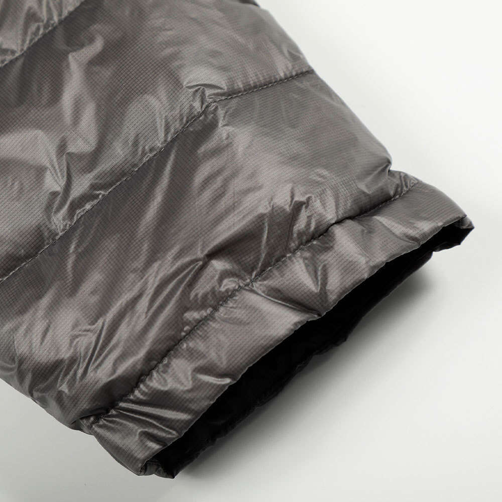 Seamless Plaid Design Solid Color Hooded Down Jacket Men's Trendy Pullover Zipper Half-Open Front