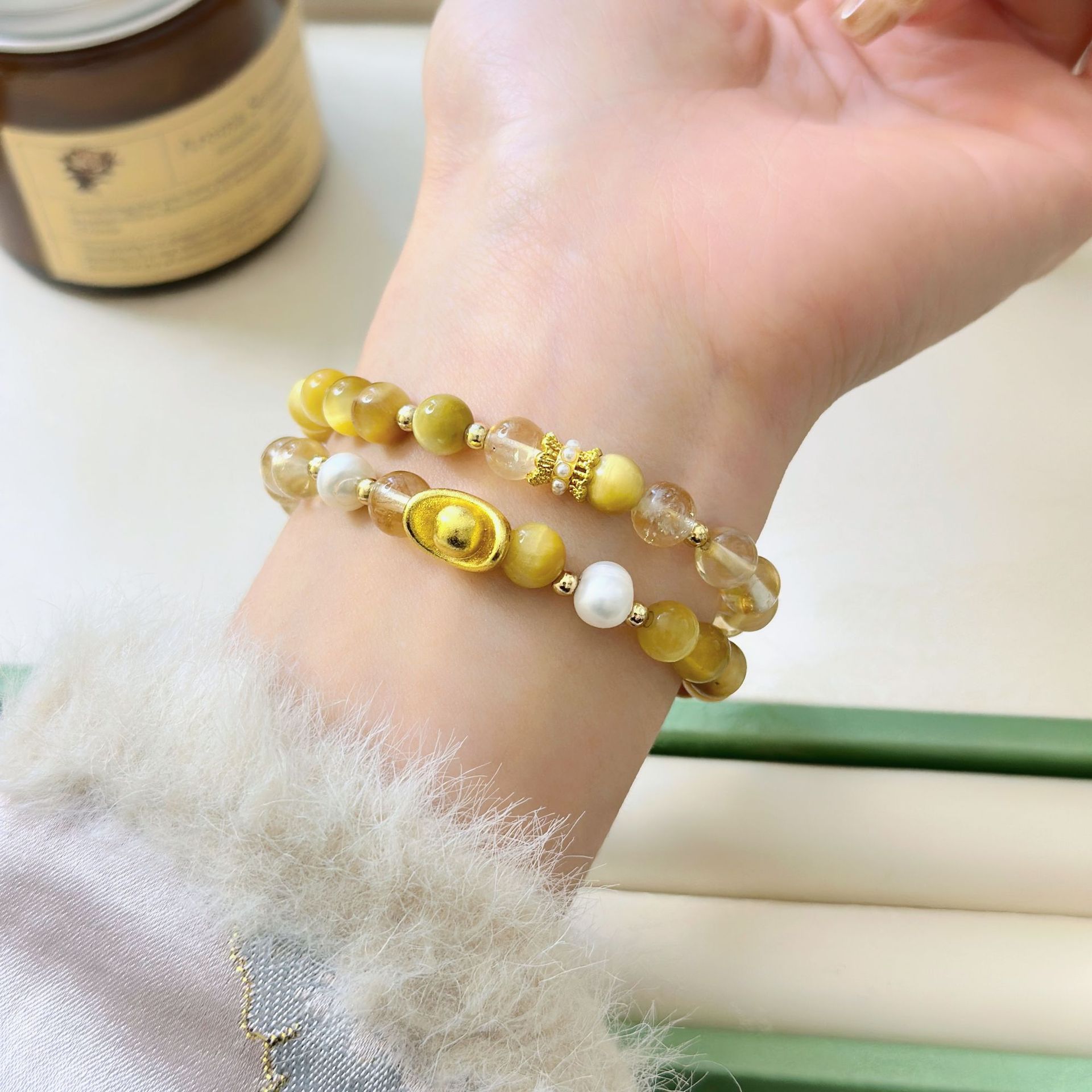 Natural Yellow Tiger Eye Stone Beads Handmade Bracelet - Traditional Feng Shui Charm