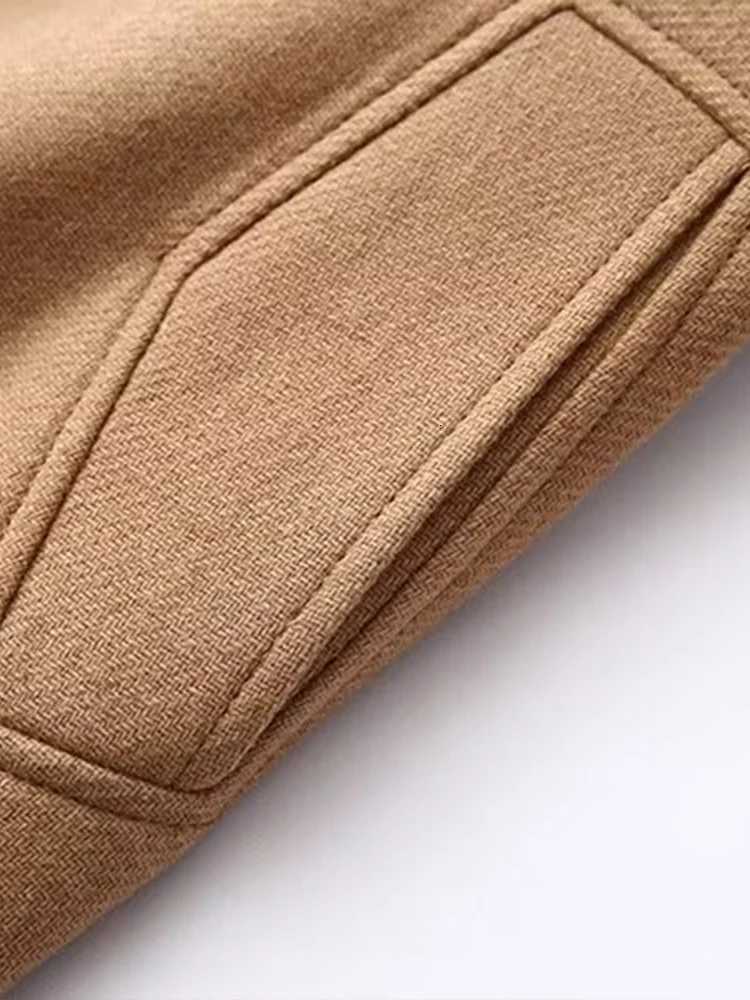 Classic highend doublefaced cashmere coat mediumlength simple and elegant commuting belt woolen coat for women M251027