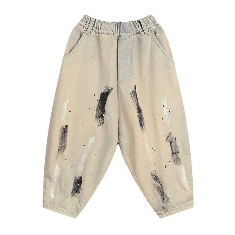 2025 SpringAutumn Boys HipHop Long Pants Kids Size 1214 Versatile Graffiti Casual Streetwear TrousersT251027