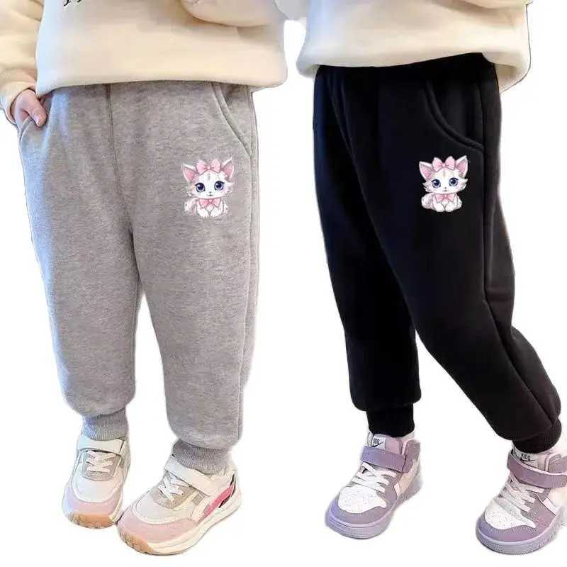 Children Cute Cat Print Sweatpants for Girls Casual Pant Kids Student Loose Sports Pants with Pockets Kids Trousers 314YT251027