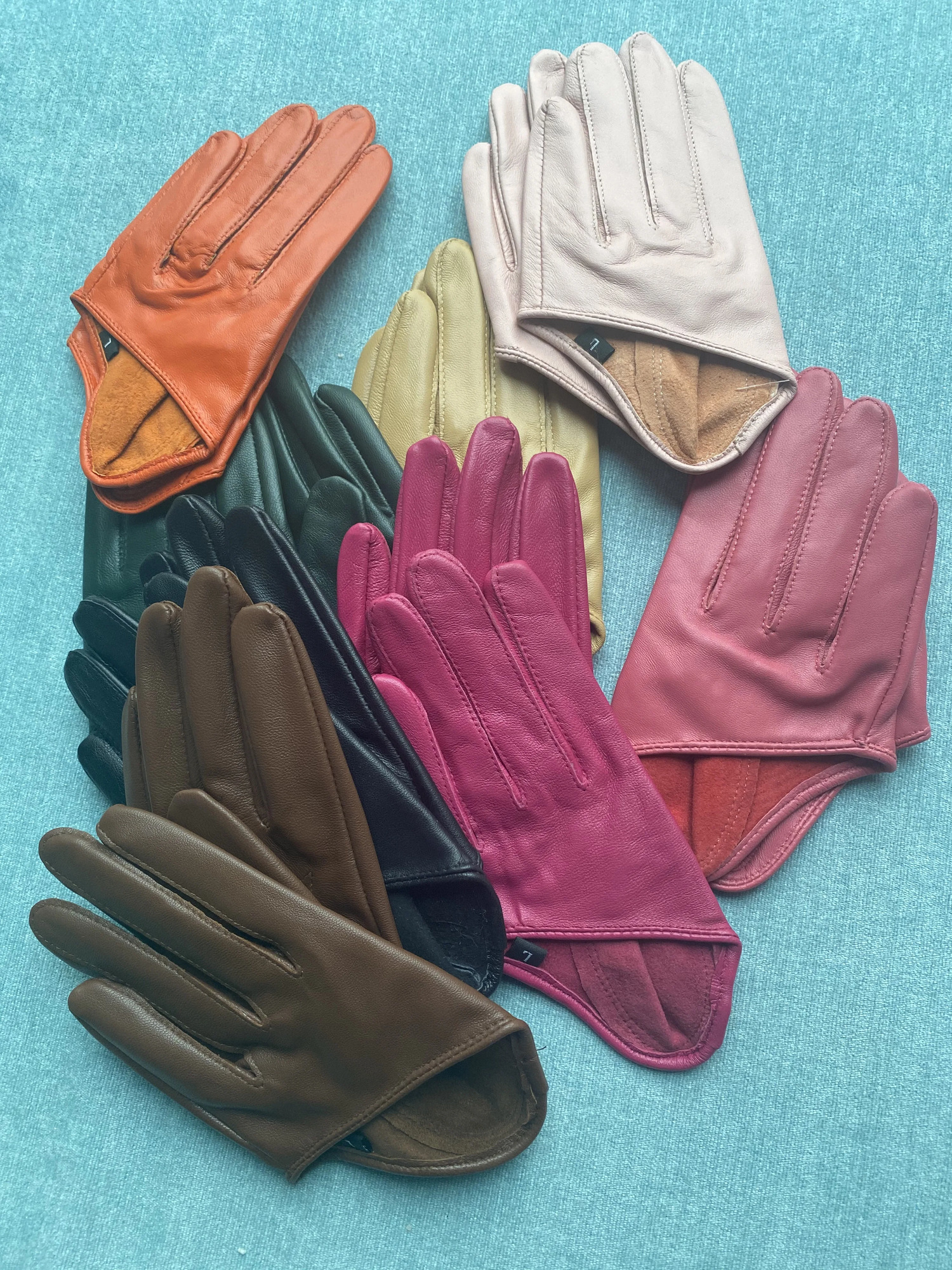 Autumn and winter womens short n sheepskin gloves thin genuine leather gloves half palm black glove 8 colors R025 251021