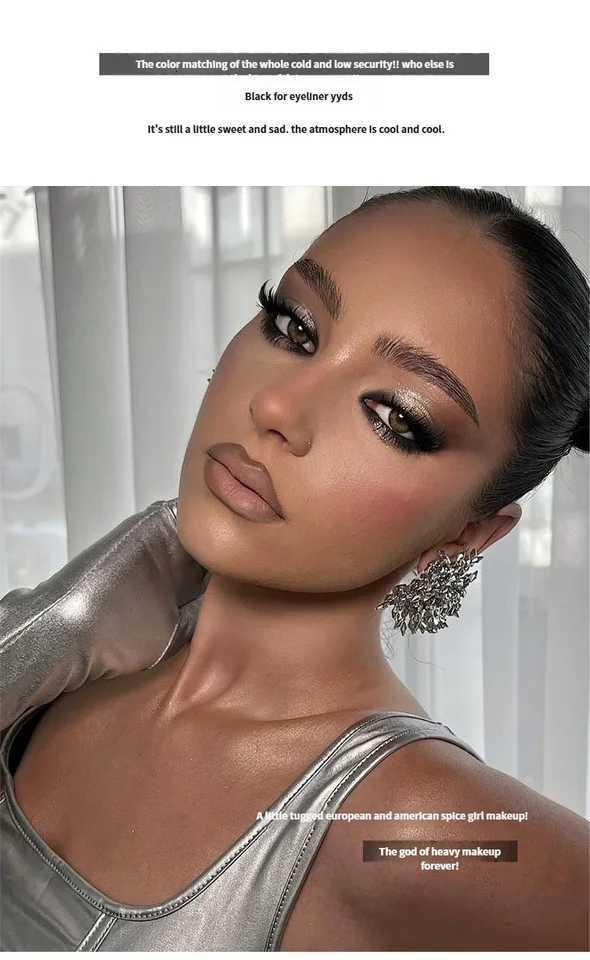 25Color Black Swan Eyeshadow Palette Smoky Makeup Dark Tone Gray Deep Shades Cement Palette for WesternEGirl Makeup LooXJ251027