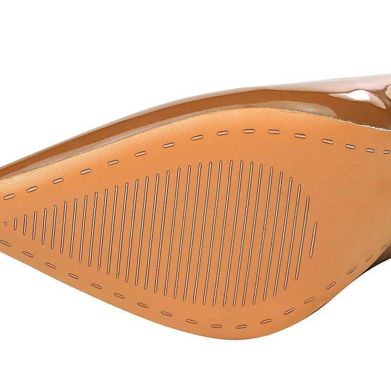 Women 75cm 105cm High Heels Wedding Bridal Classic Pumps Lady Scarpins Metallic Leather Low Heels Stiletto Nude Office ShoesXJ251027