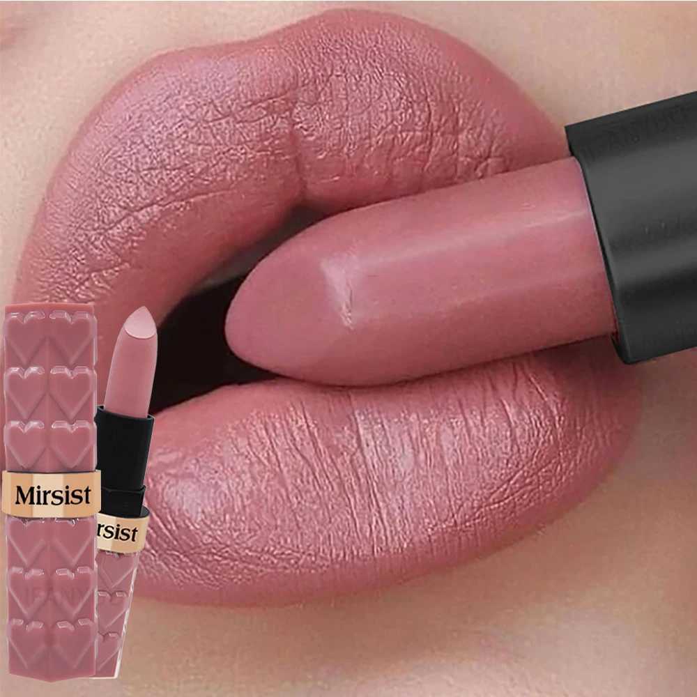 Silky Matte Velvet Nude Peach Lipstick Waterproof Long Lasting Natural Lip Stain Not Easy Fade Lip Balm Women Lip Stick Cosmetic W251027