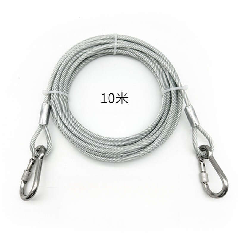 Rubber Coated Wire Leash Anti-Bite Stainless Steel Chain Pet Training Outdoor Dog Walking