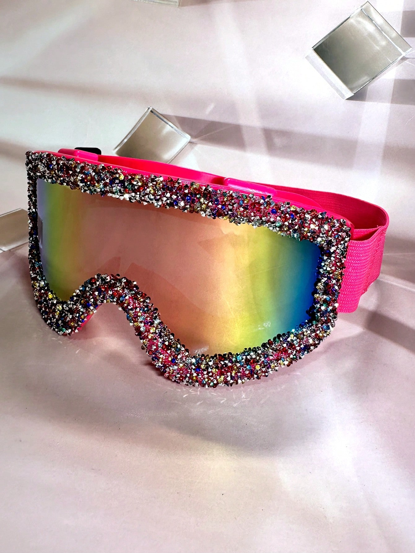 1pc Oversized Ski Goggles for Women - Full-Coverage Protective Fashion Soft-Shell Ski Goggles with Anti-Reflective Coating for ATV, Karting, Off-Road 