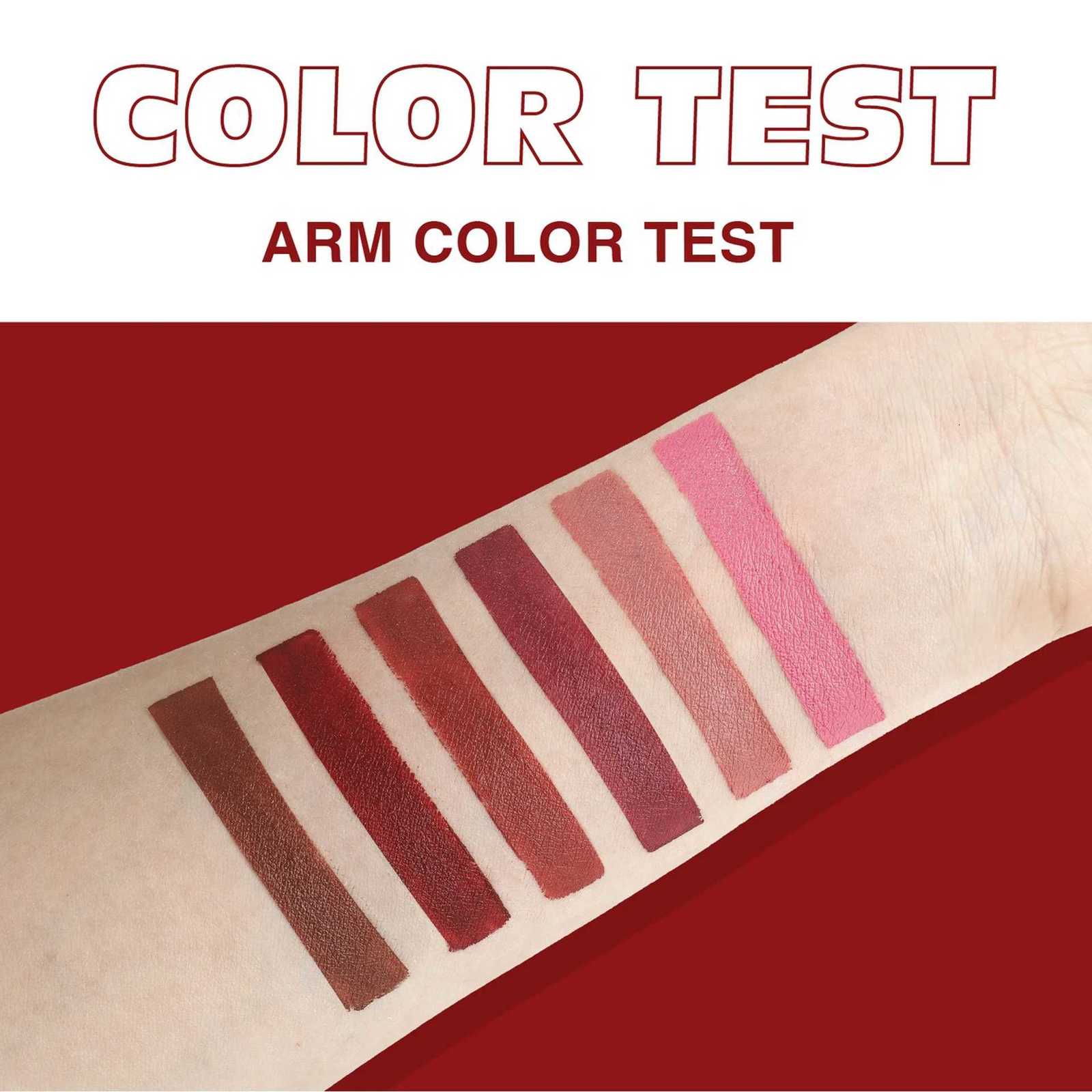 6 Colors Matte Waterproof Velvet Nude Lipstick Sexy Red Brown Pigments Long Lasting Profissional Makeup Cosmetics W251027