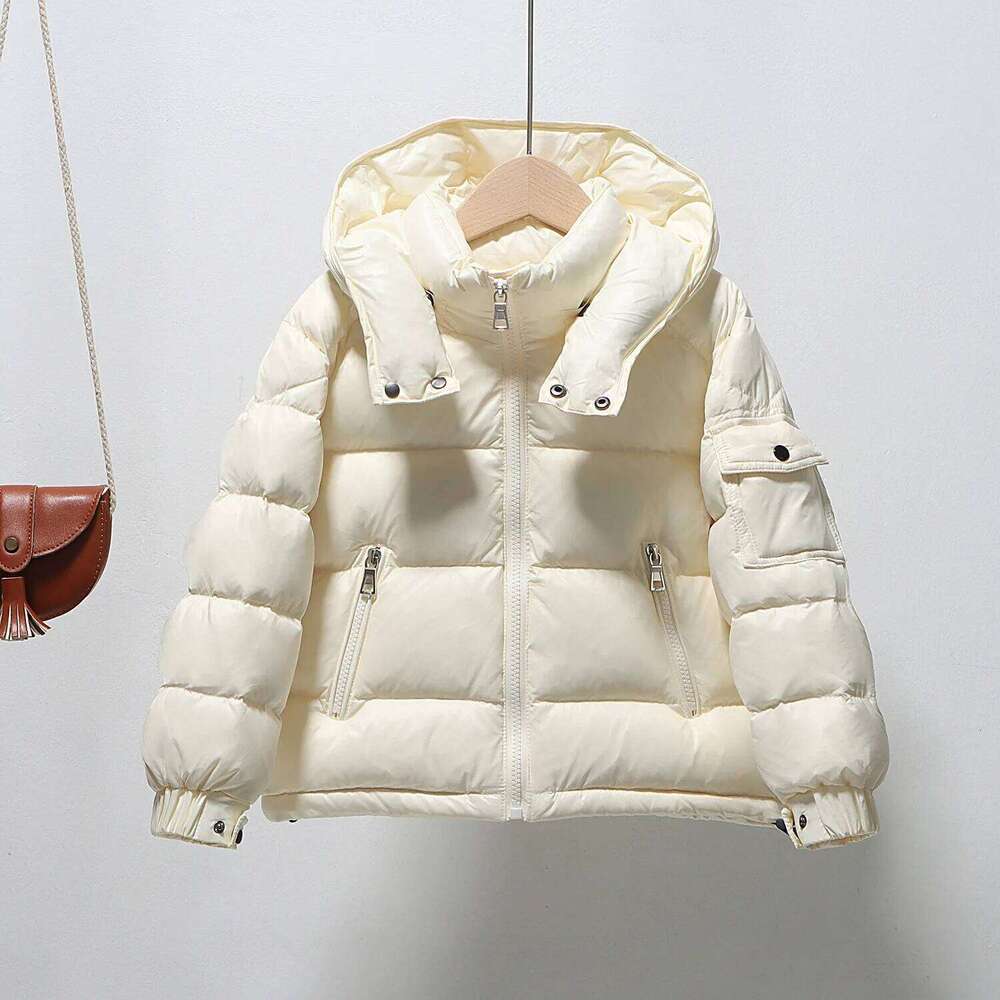 Winter Children Duck Down Jacket Korean Hooded Thick Warm Young Teens Girl Snowwear Coat 4-14Y Kids Girls Short Parka