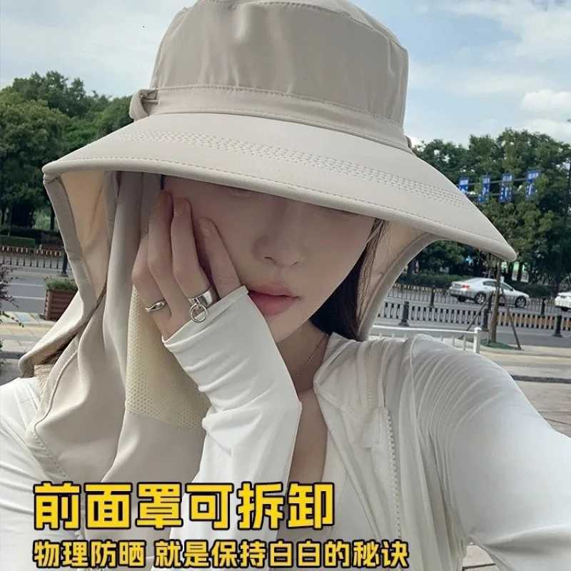 Allround sun protection hat breathable face mask neck protection integrated sun hat UV outdoor sun hat women summerW251027