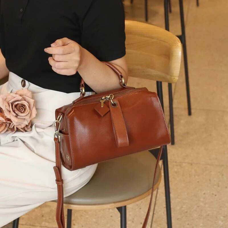 Burminsa Cowhide Genuine Leather Pillow Small Shoulder Crossbody Bags For Women 2025 Designer Wide Strap Ladies Handbags