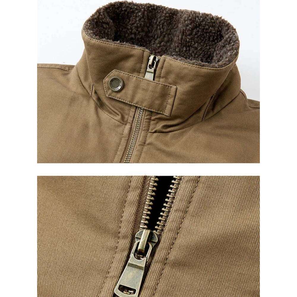 Retro Men's Cotton Jacket Autumn Winter Plus Veet Fashion Casual Male Coat Warm Windproof Trend Versatile Top Baseball Clothes