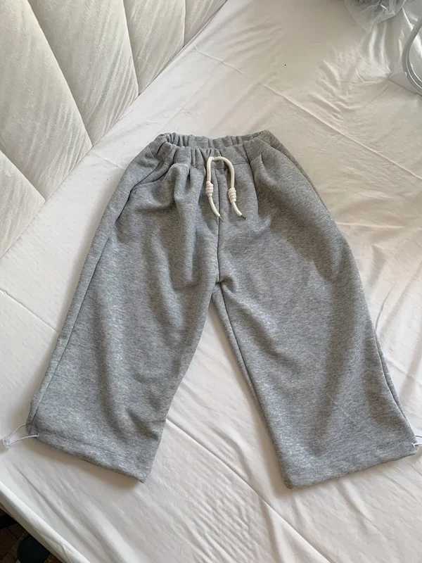 Spring White Grey Girls Straight Pants Pant Children Trousers Boy Autumn New Sweatpants Kids Loose Casual Drawstring Pant 17YrsT251027