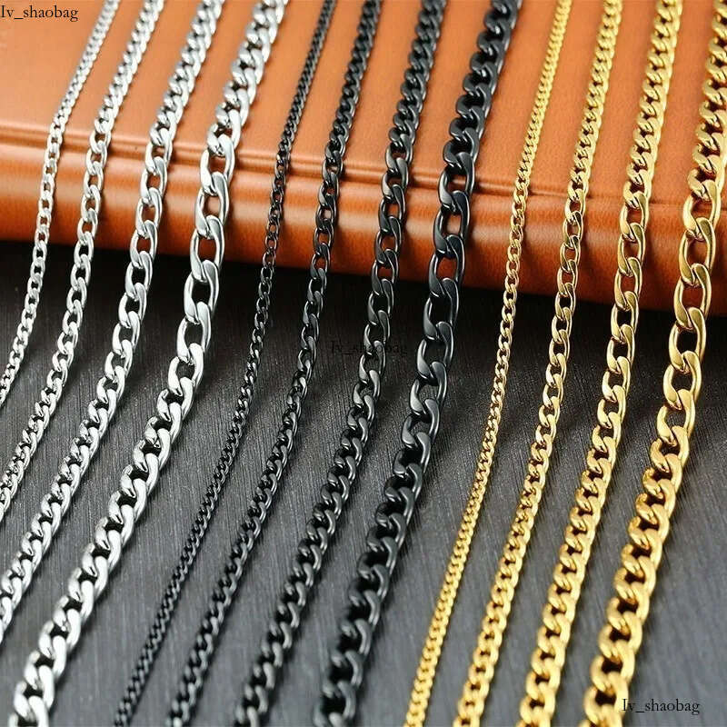 Miami for Men Women Basic Punk Hip Hop Jewelry Stainless Steel Gold Cuban Link Chain Chokers Necklace 3mm 5mm 825 aaa