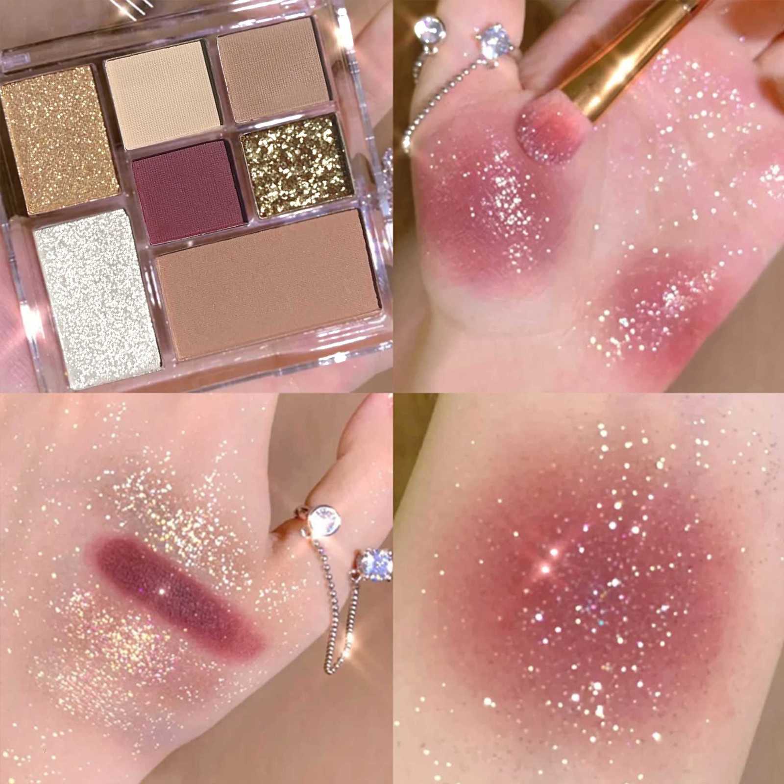 Sevencolor eyeshadow palette in earth tones with shimmer glitter matte and pearl finishes waterproof and playfulXJ251027