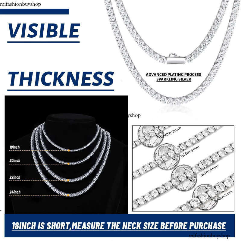 Source Manufacturer Sterling Sier Jewellery Tennis Moissanite Chain