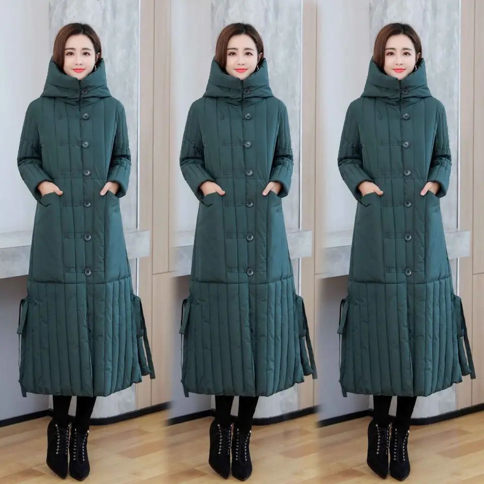 Winter Korean Loose Women Jacket Down cotton Long Hooded Coat Thicken Parkas Female Windproof Warm Overcoat 251027