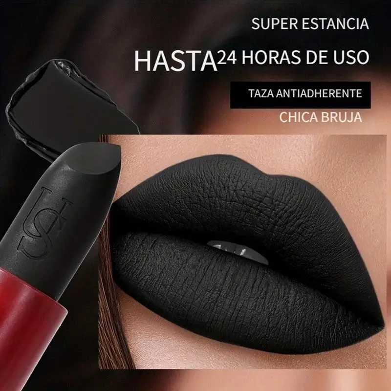 Matte Vampire Black Lipstick Matte Black Lip Stick High Impact Highly Pigmented Velvet Matte Lipstick Retro Dark Purple Lipstick W251027
