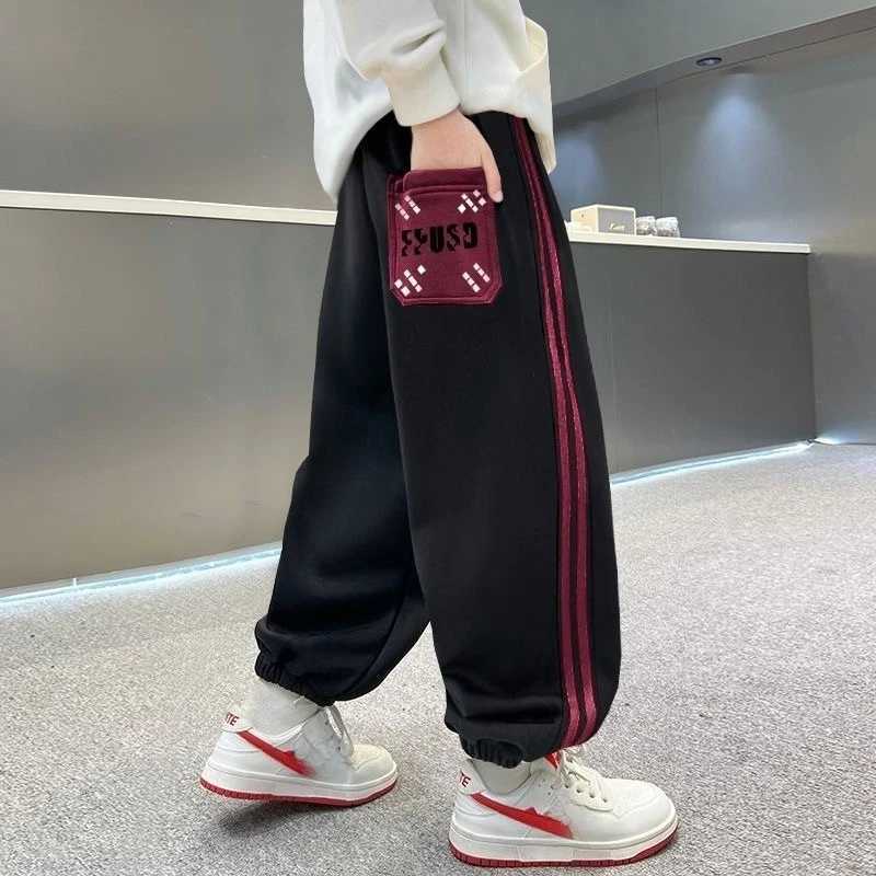 Boys Cotton Casual Pants Kids Grey Trousers Sweatpants Outdoor Clothes for Children Boys Clothing 10 To 14 Years 2025 NewT251027