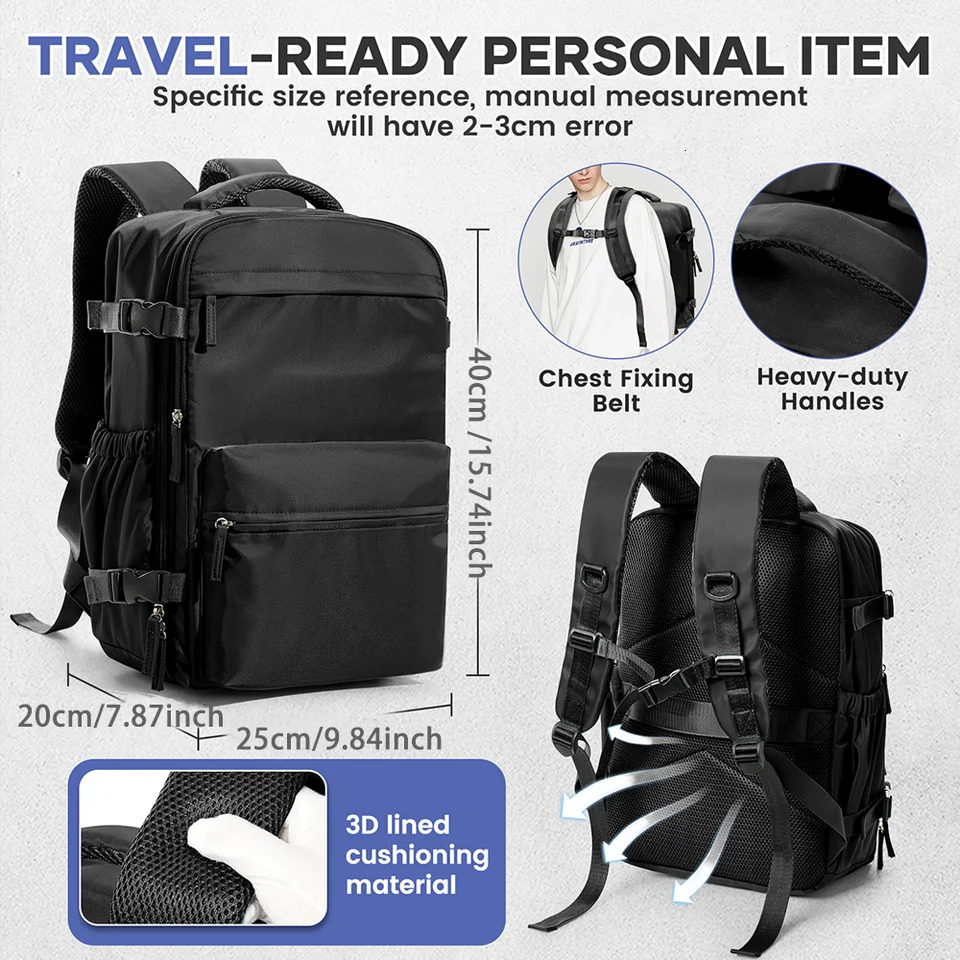 Men Vacuum Compression Backpack 156in Laptop Backpack Expand Hiking Vacuum Travel Backpack Ryanair Backpack 40x20x25 Cabin Bag 251027