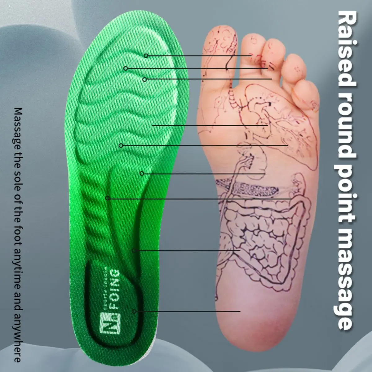1Pair Sport Insoles PU High Stretch Shock Resistant Antibacterial Antiodorant Breathable Insoles Comfortable for Shoes Cushion251020