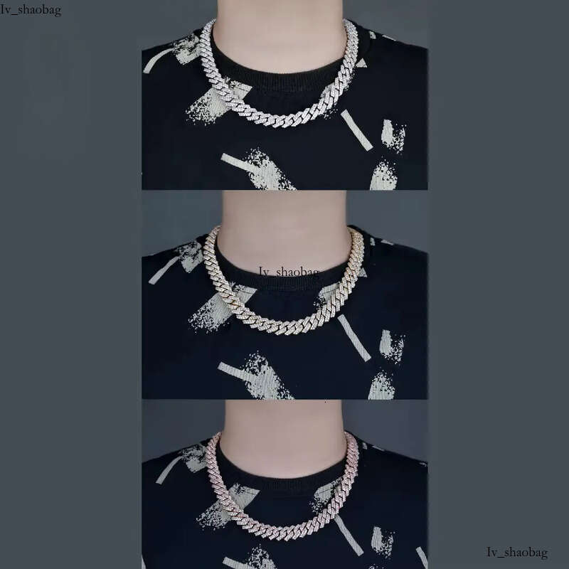 Factory wholesale new arrivals 18mm VVS Necklace Hot Sale Bling Moissanite Sterling Sier Cuban Link Chain Hip Hop Jewelry aaa