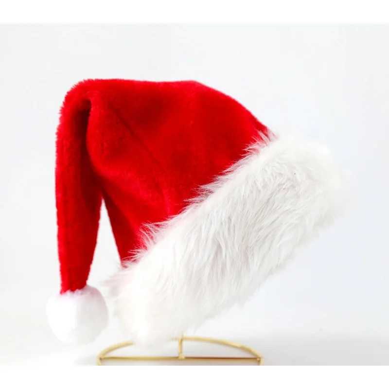 Christmas Hat Kids Plush Cap Long Fur Holiday Party Decoration Cute Winter Accessory for Children Festive Costume HeadwearW251027