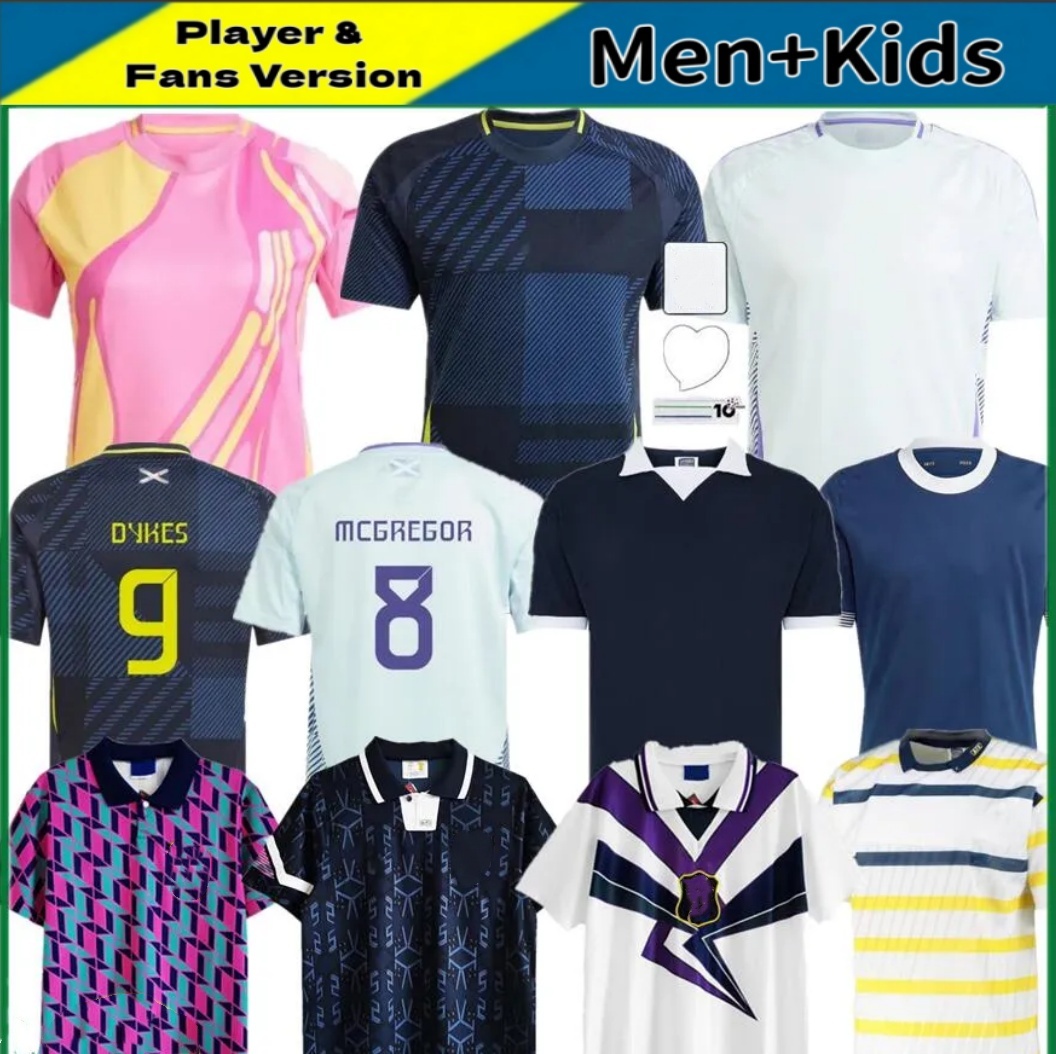 25/26 Scotland Soccer Jerseys 2025 2026 Home Away maillot de Foot ROBERTSON McTominay McGREGOR SHANKLAND MCGREGOR 1978-2014 Retro Jersey Men Football Shirts Kids Kit