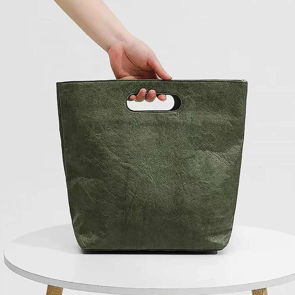 Vintage Designer Tote Simple Large Handbag Women Kraft Paper Women's Waterproof Portable Casual Bag Commuting