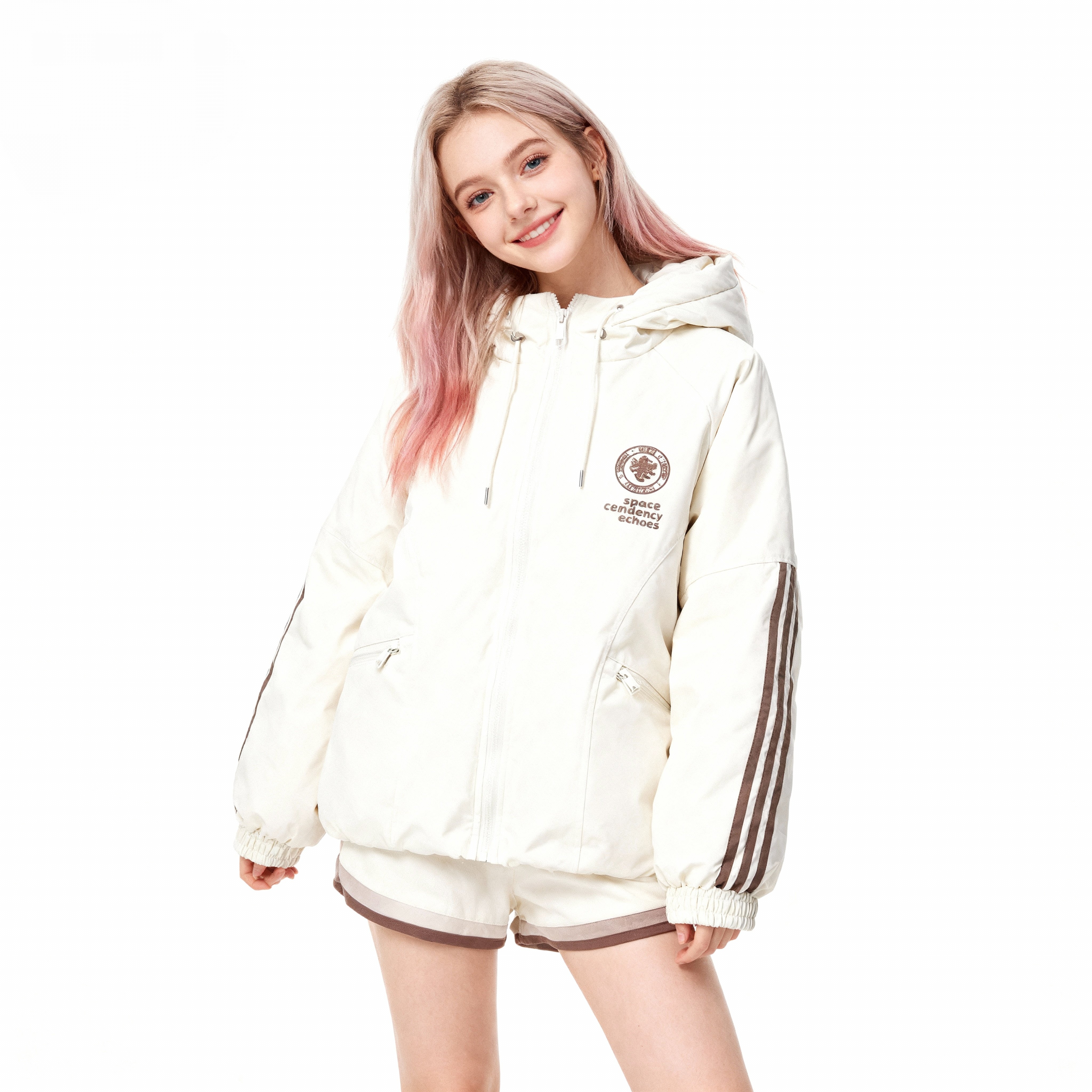 Women's Winter Warm Hooded Down Jacket Long Sleeve Puffer Coat Outdoor Thermal Insulated Parka for Cold Weather