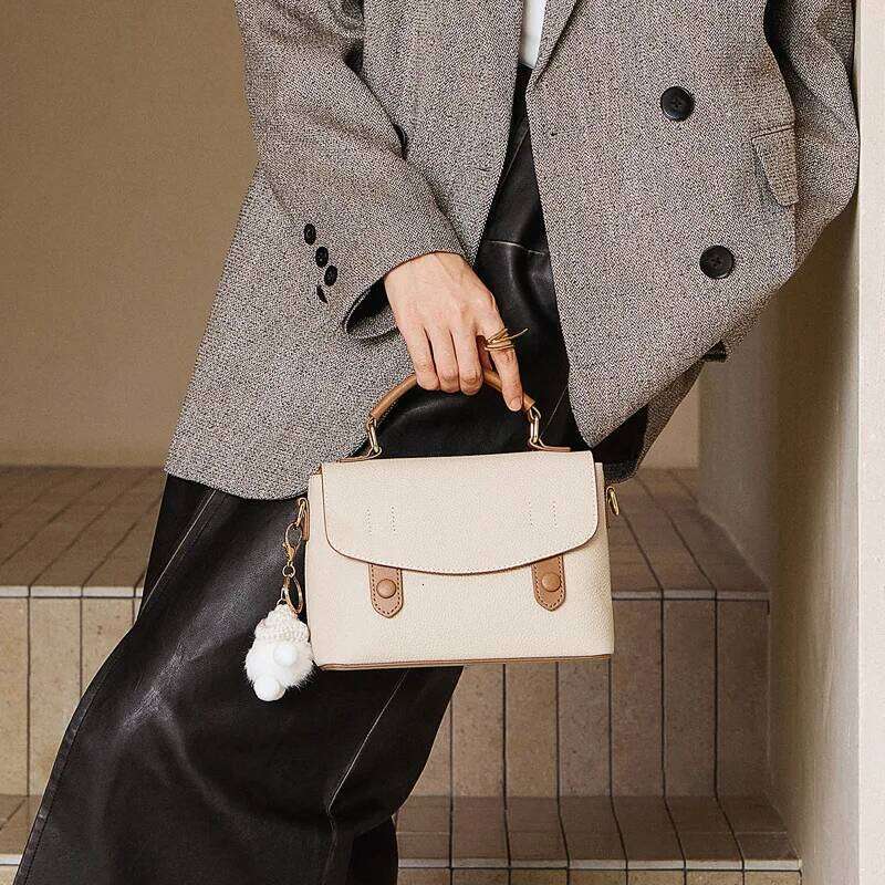 First Grade Leather Cambridge Bag, Women's Fall New Trendy High-End Handbag, Versatile Single Shoulder Crossbody Bag